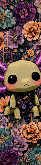 Free kawaii axolotl bookmark featuring an extra legs kawaii axolotl